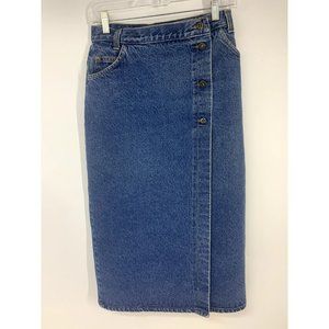 Vintage Vivaldi Jeanswear Long Denim Wrap Skirt Size 10